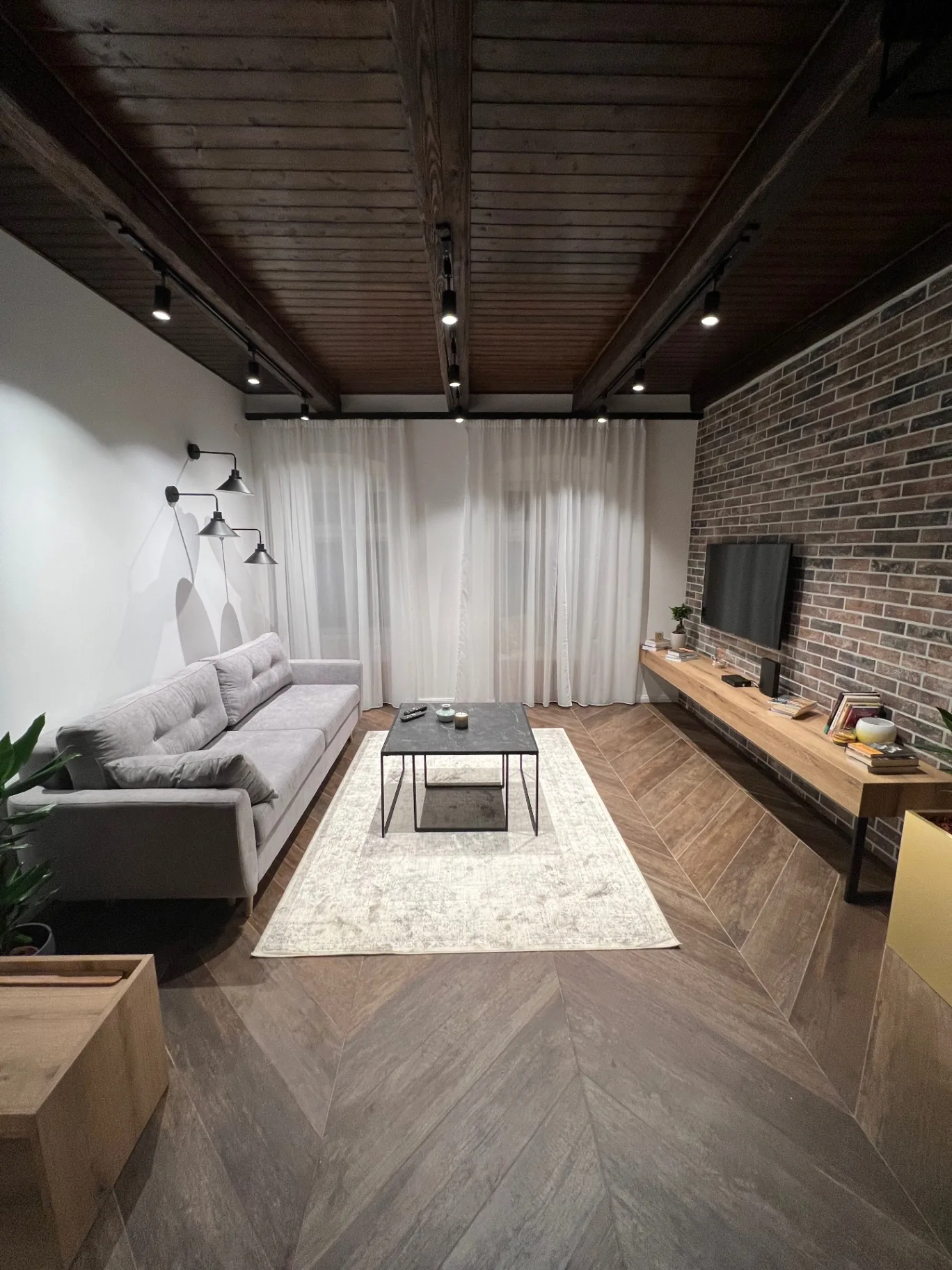 Interior of Petra's Loft at night